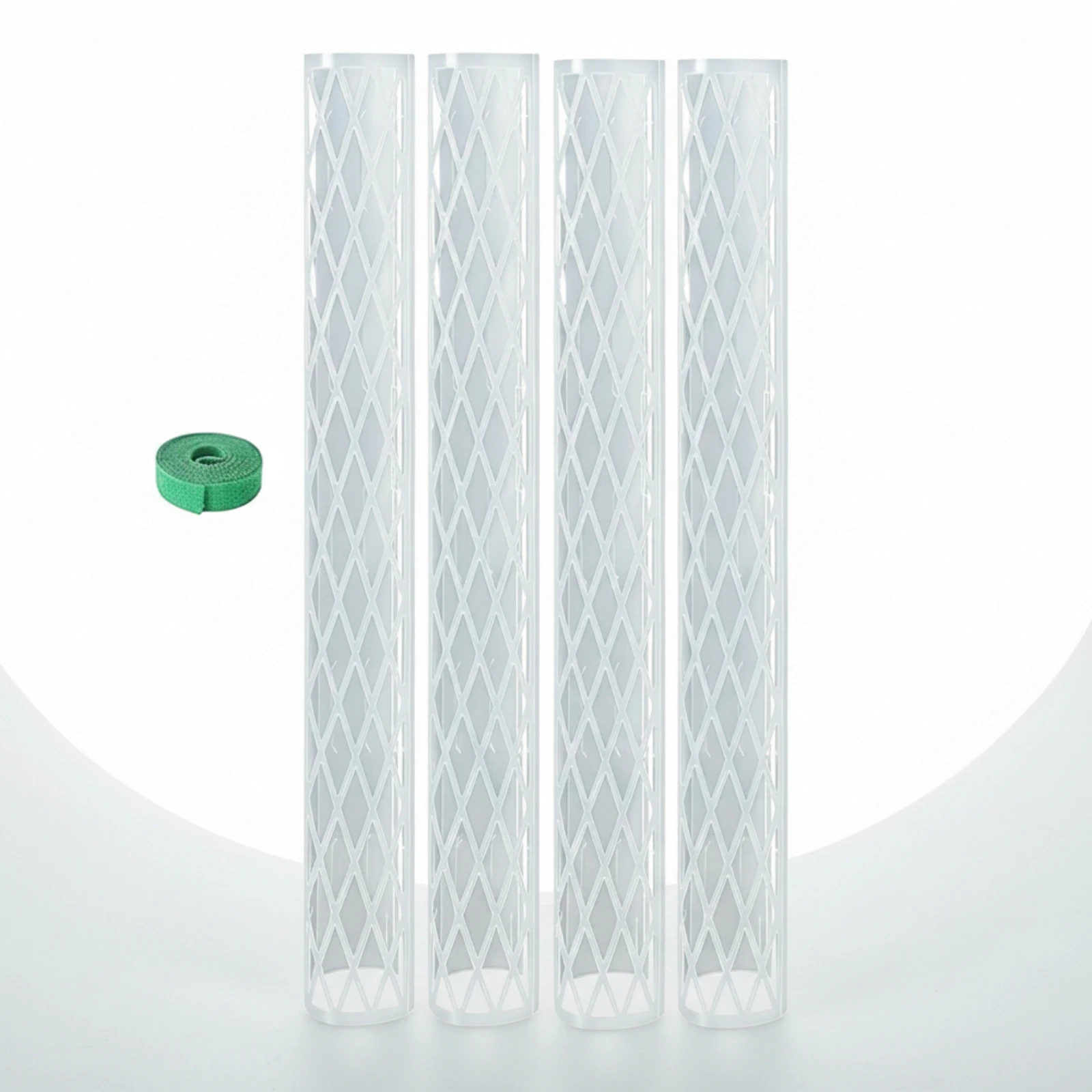 4 Pieces D-Shaped Sphagnum Pole Reusable Stackable Sphagnum Pole with Plant Tie Plastic Climbing Plant Support Decay-Without