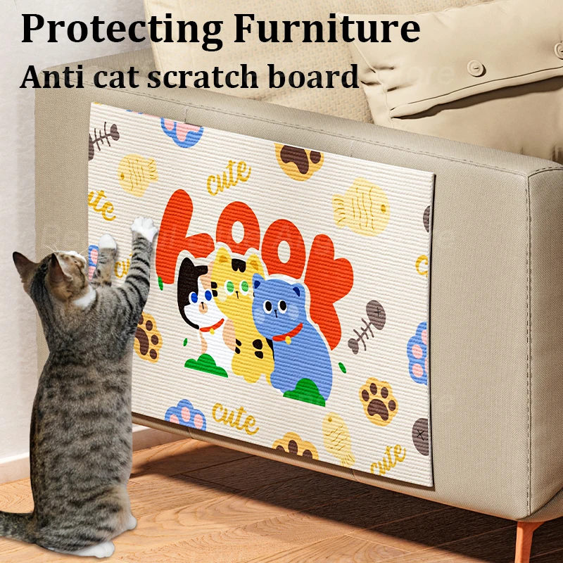 Cat Scratching Mat 50cmX80cm Cat Carpet with Self-Adhesive Trimmable Cat Scratching Post Carpet, Cat Scratch Furniture Protector