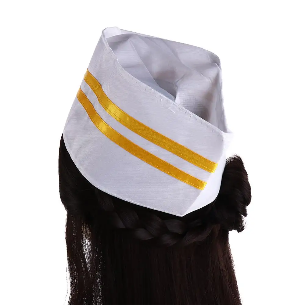 Kitchen Forward Cap Boat Shape Headwear Chef Hat Flat Breathable Catering Waiter Hat White Dacron Cook Cap Bakery - Image 4