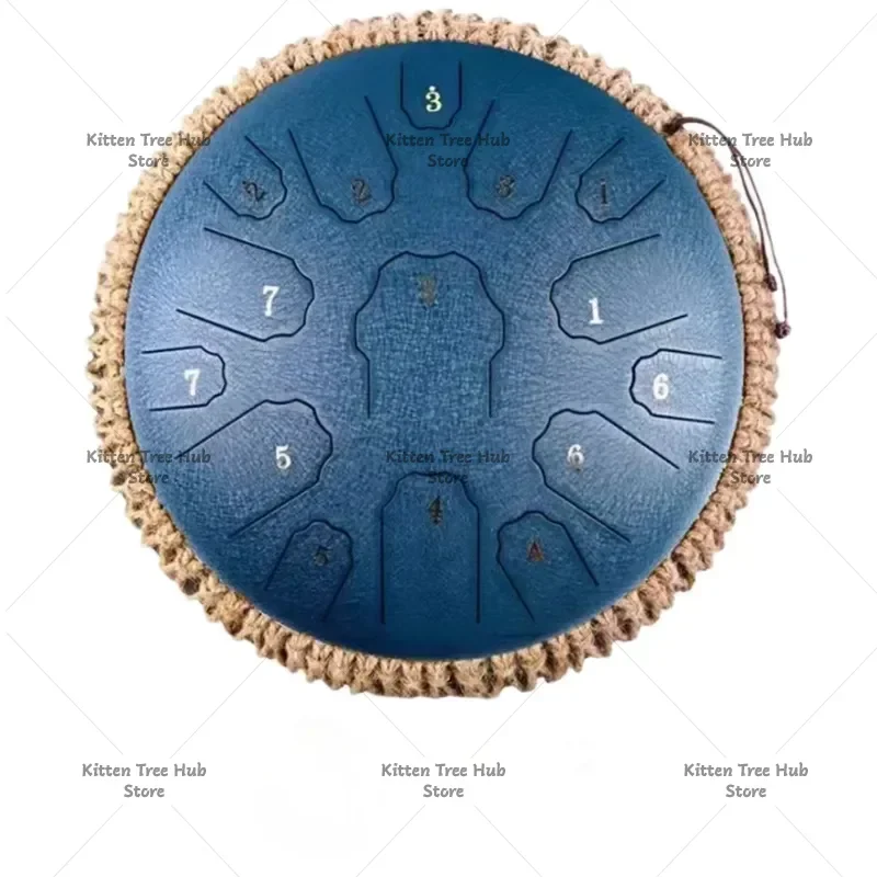 13 Inch 15 Tone D Key Steel Tongue Drum, Colorful Ethereal Hand Pan Percussion Instrument for Yoga Meditation