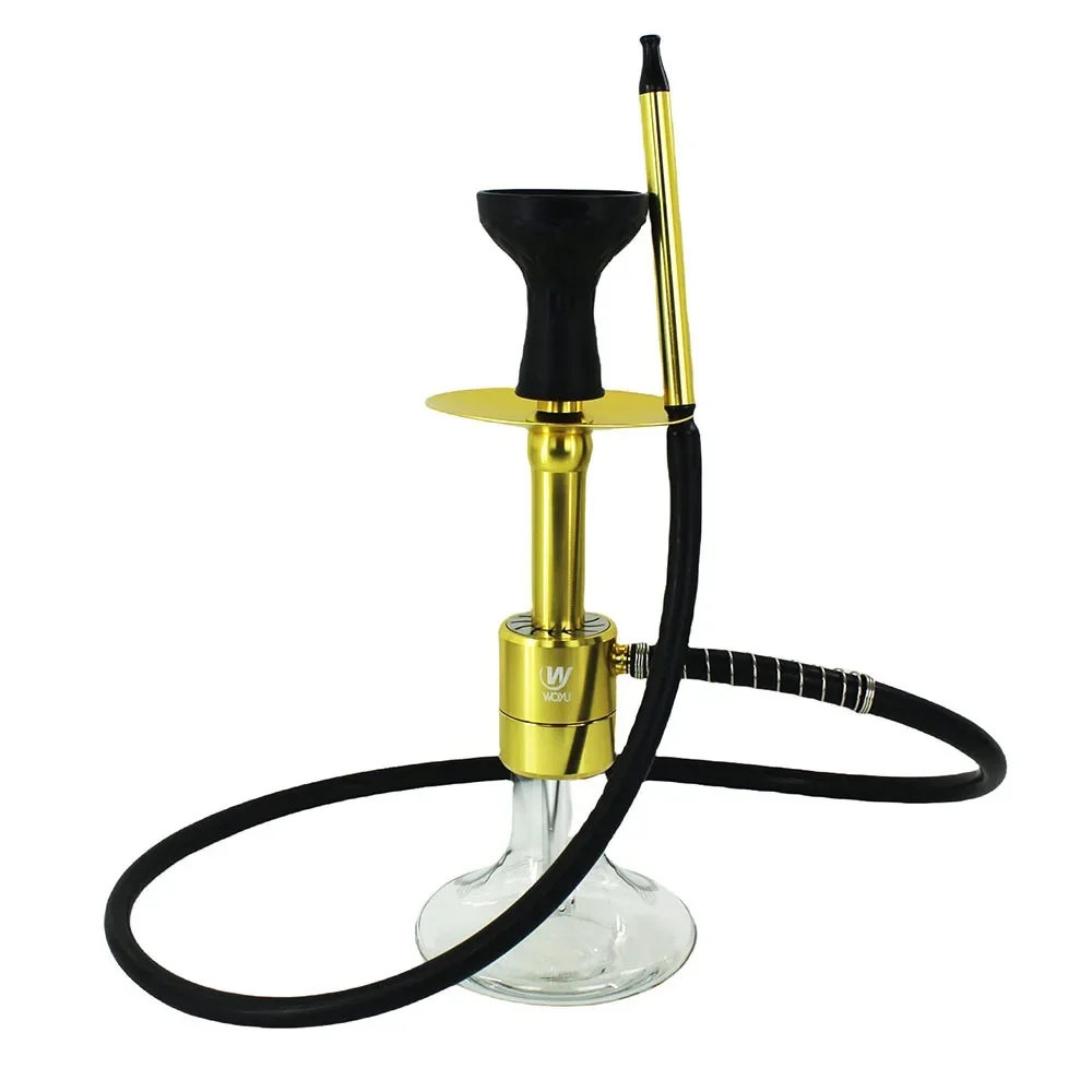 

Stainless steel,Black Blue Golden Silvery,15.4in\39cm Small Premium,Single Hose 1,Bar Shisha Full Set Smoking Pipe Hookah Set