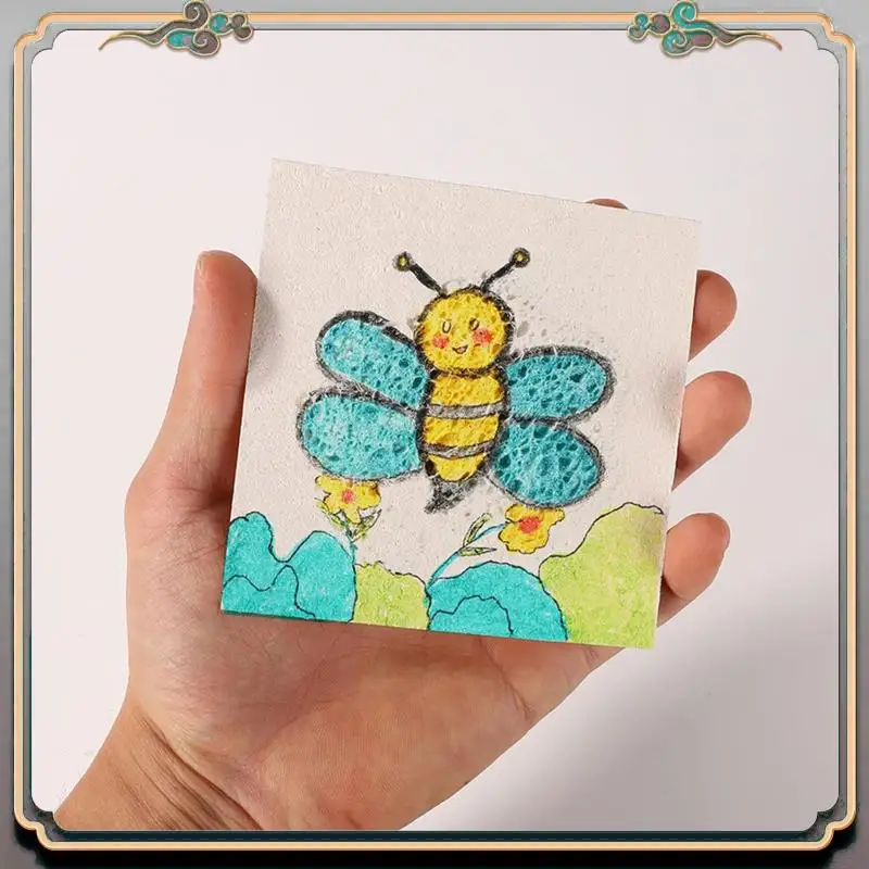 ورق نسيج رغوي سحري A46M-20X، ورق رسم نسيج رغوي لبطاقة السليلوز البيضاء لمستلزمات الأطفال الفنية ذاتية الصنع #4