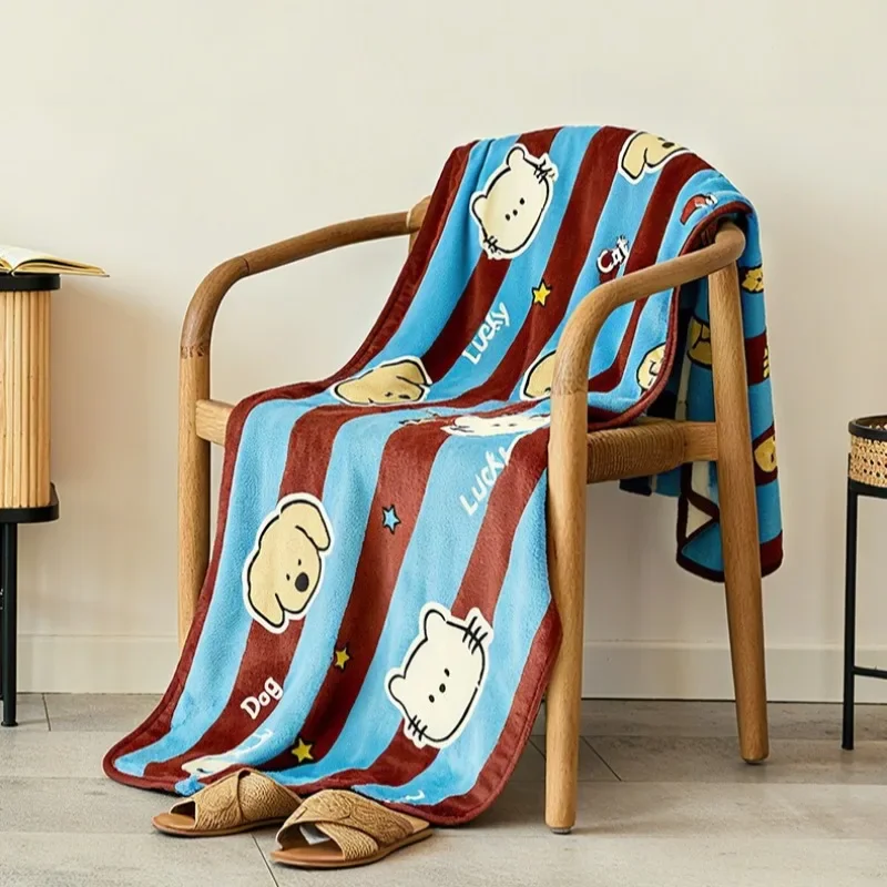 1PC Thickened Printed Blankets Winter Lunch Break Office Air Conditioning Blankets Household Goods Home Textile Products