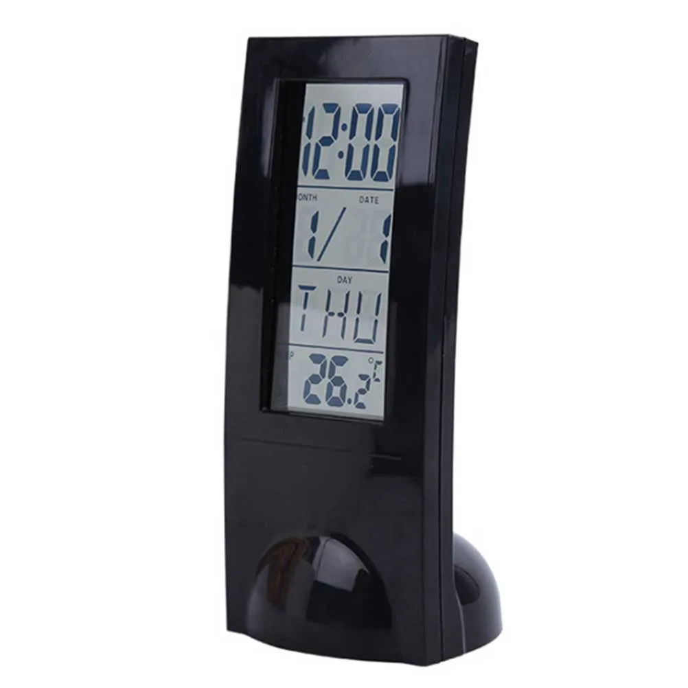

Digital Clock Alarm Clocks Electronic Calendar Table Black Temperature Office Home Bedroom Study Travel Multifunctional Indoor
