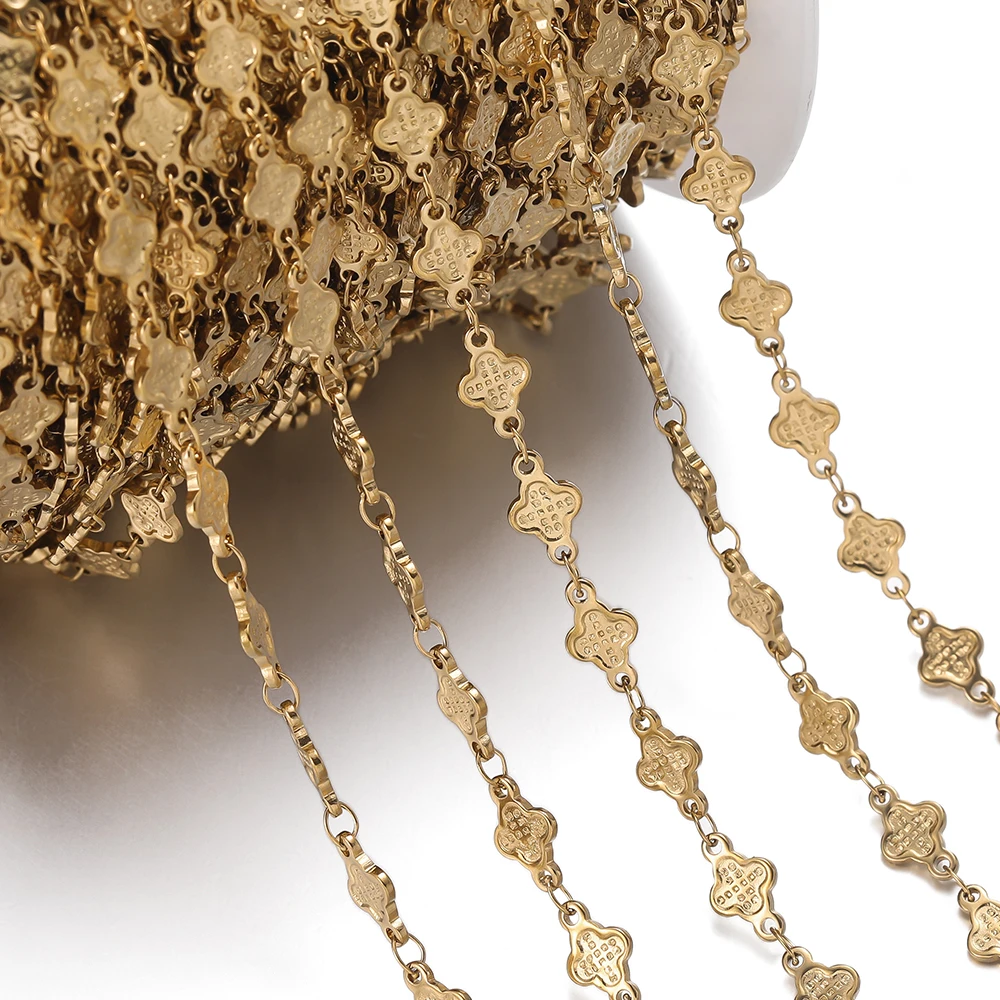 1m roestvrijstalen handgemaakte ketting reliëf ster maan hartvormige schakelkettingen voor doe-het-zelf armband taille ketting sieraden maken ketting - afbeelding 1