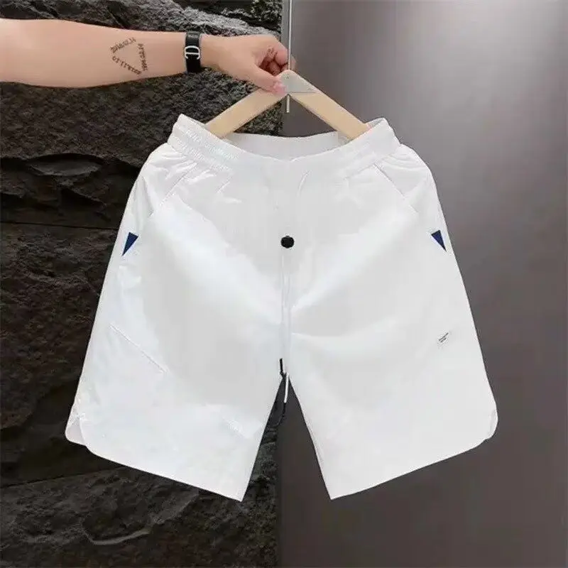 

Summer New Laser Perforated Qui Dry Men's orts Ice Silk Loose Fit Five-Quarter Casual Pants Breathable Trendy Versatile