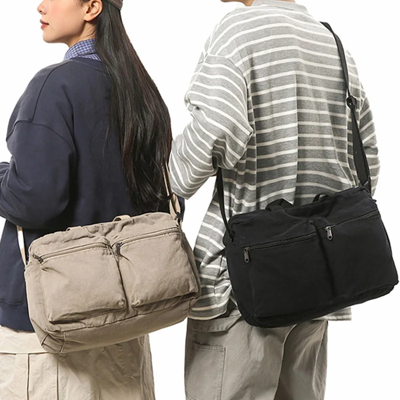 Canvas Gym Fitness Bag Large Capacity Outdoor Travelling Training Sports Shoulder Crossbody Bag Portable Commuter Tote Handbag