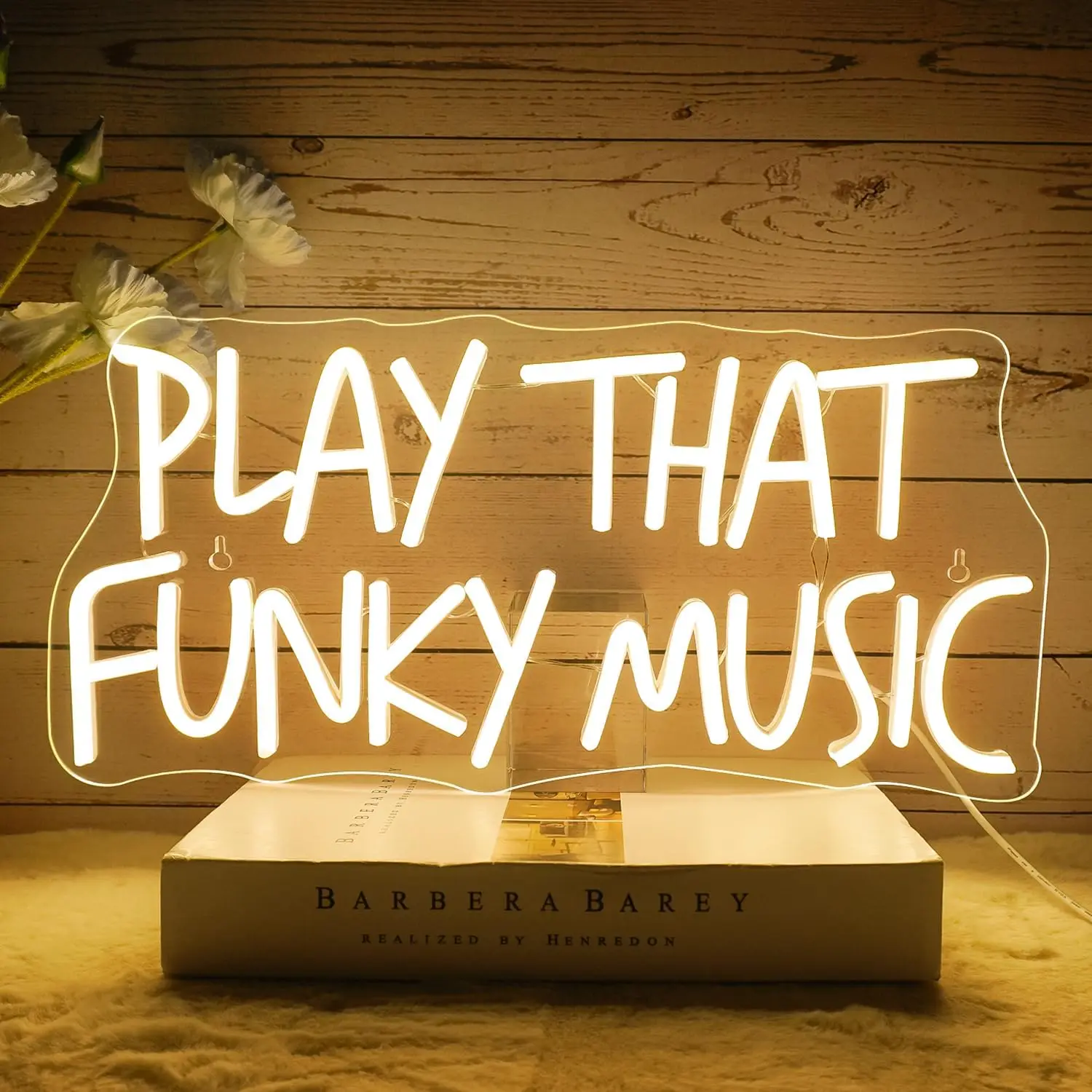 

Play That Funky Music Неоновая вывеска Теплая белая музыка с подсветкой Настенный художественный декор для спальни Клубная вечеринка Бар Мужская пещера