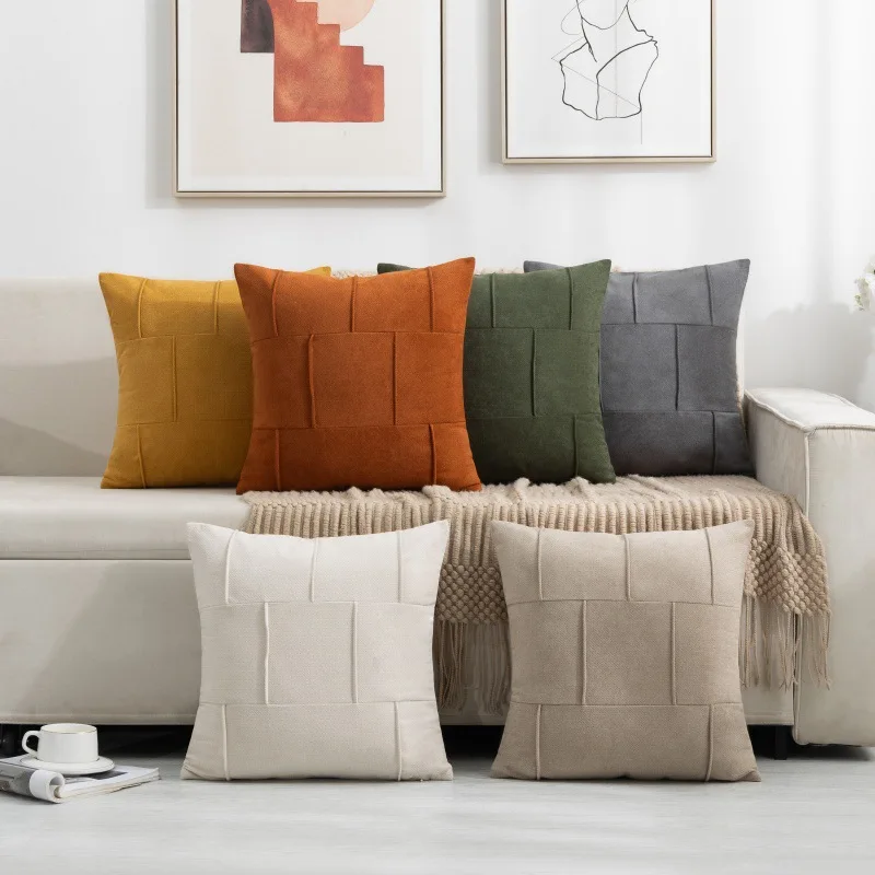 

Throw Cushion Cover Stylish Simple Light Luxury High-end Living Room Bedroom Living Room Sofa Comfortable Pillow Case Cover