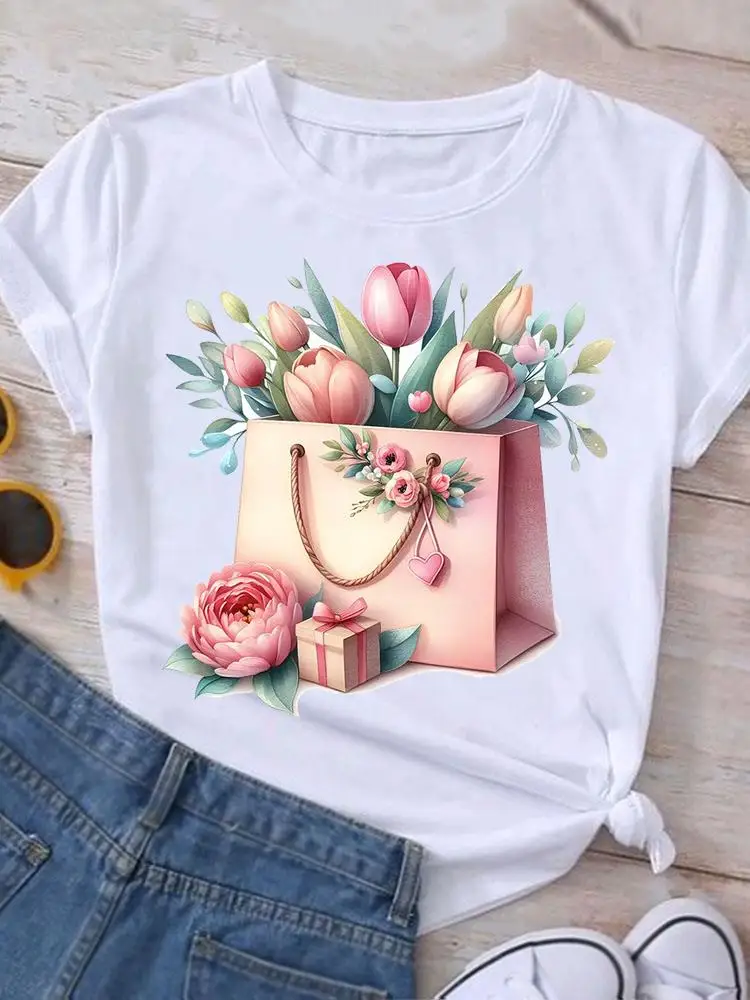 

Повседневный топ, женская одежда, белая футболка с принтом, футболка с коротким рукавом, модная футболка с графическим рисунком, трендовая милая женская футболка в стиле бабочки