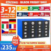 EU Stock 360Ah LiFePO4 Battery 3.2V Lithium Ion LFP Akku Cell DIY RV Boat Ship Golf Carts Solar Power Home Energy Storage System