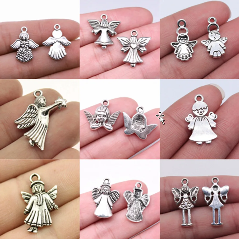 Luzem Charms do tworzenia biżuterii zestaw wisiorek Diy biżuteria akcesoria anioł Charms
