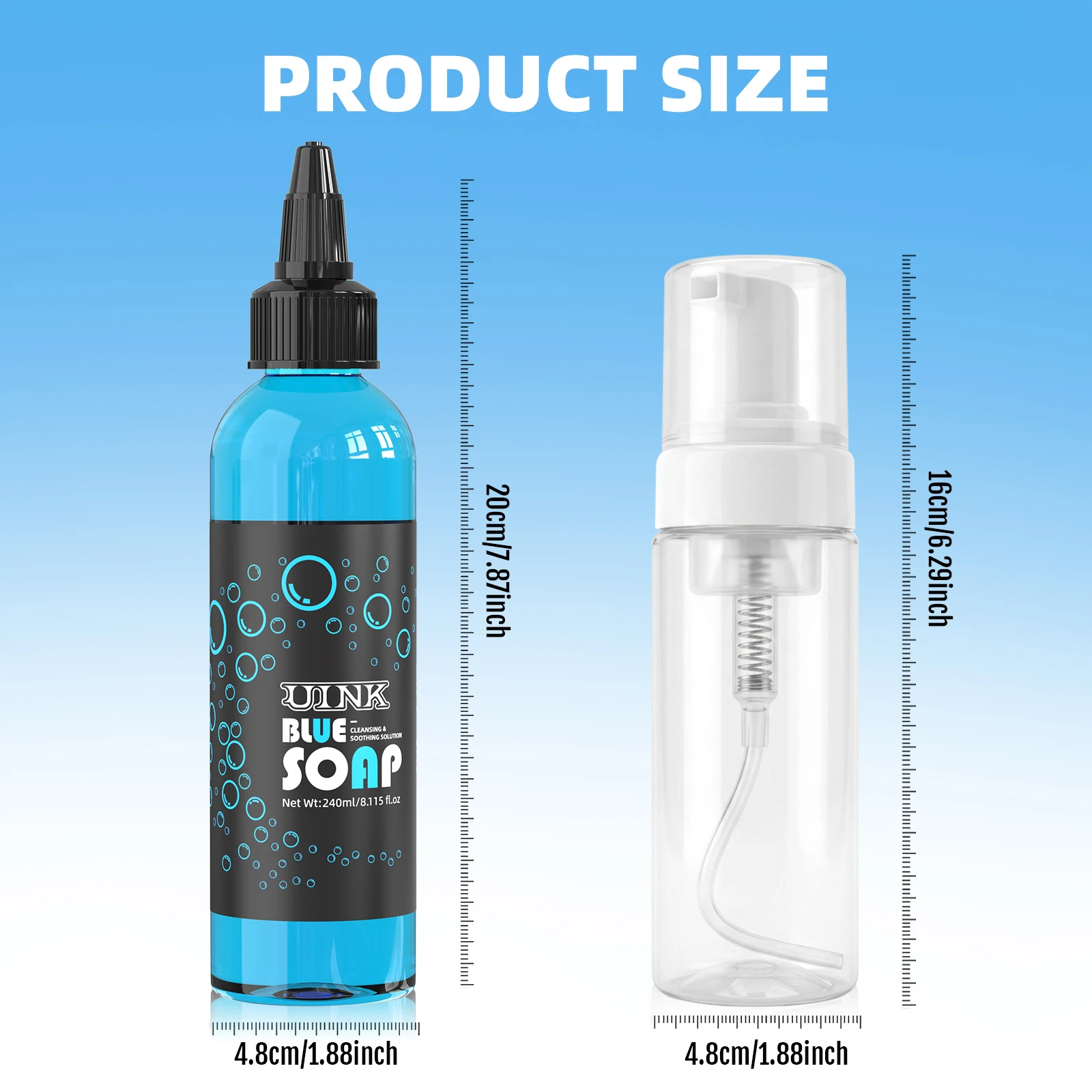 240ml Extra-large Capacity Tattoo Blue Soap With Foaming Pot Tattoo Kit For Tattoo Beginners Tattoo Artists Tattoo Supplies