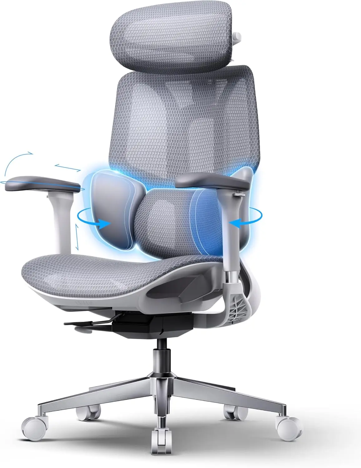 

2026 Ergonomic Office Chair, 3-Zone Lumbar Support, Comfy Home Office Chair with Auto Recline, 4D Headrest & Armrests, 140° Tilt