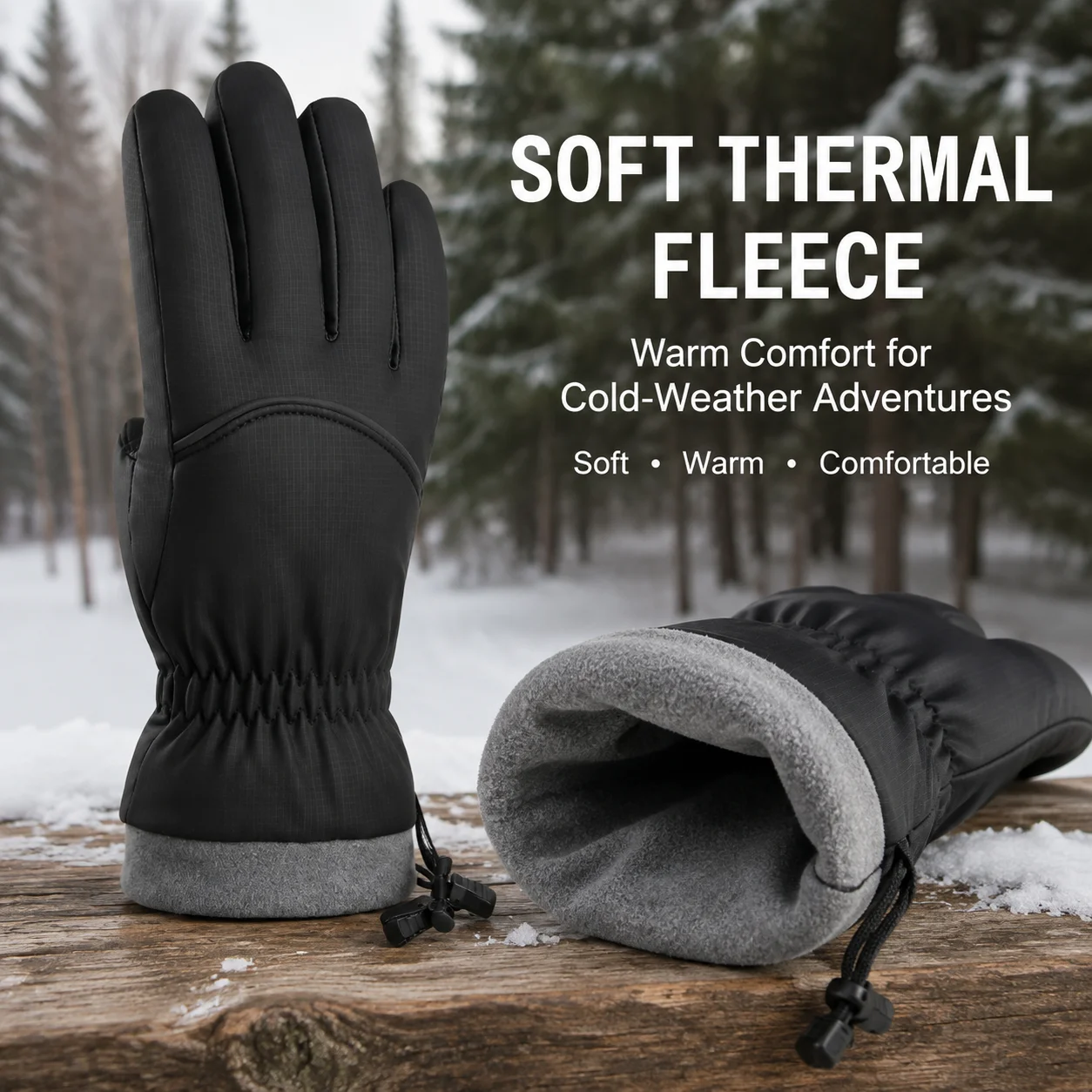Outdoor Winter Gloves Men Women Thermal Windproof Water Resistant Anti Slip Hiking Gloves for Trekking Cycling Cold Weather - view 6