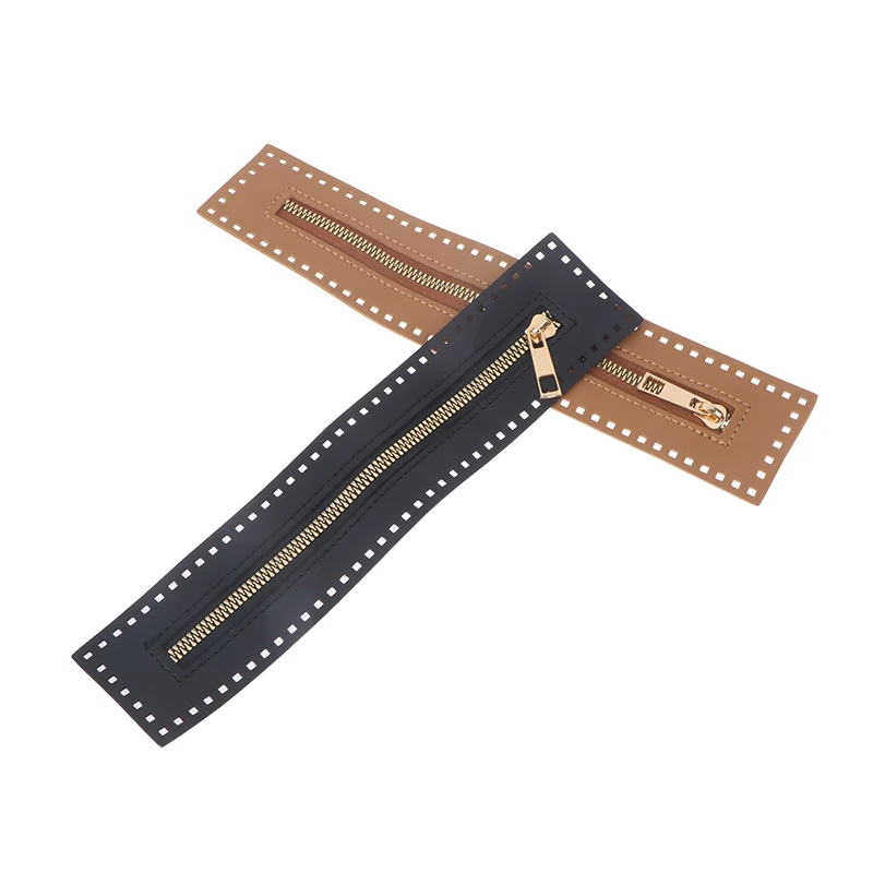 Replaceable DIY Sewing Leather Zipper Useful For Crochet Bag Hardware Soild Zipper Sewing Accessory Handbag Leather Zipper