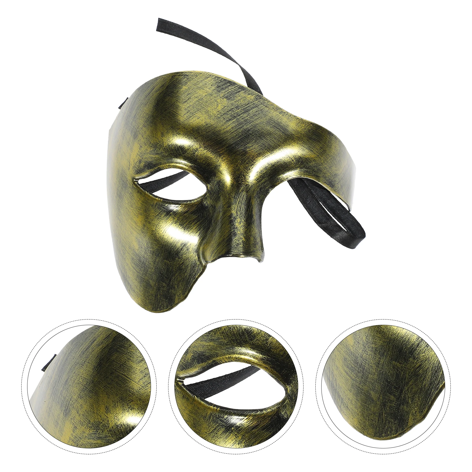 ハーフフェイスマスク ABS 軽量ストラップ調節可能なハロウィン仮装パーティー装飾怖いマルディグラコスチュームアクセサリー