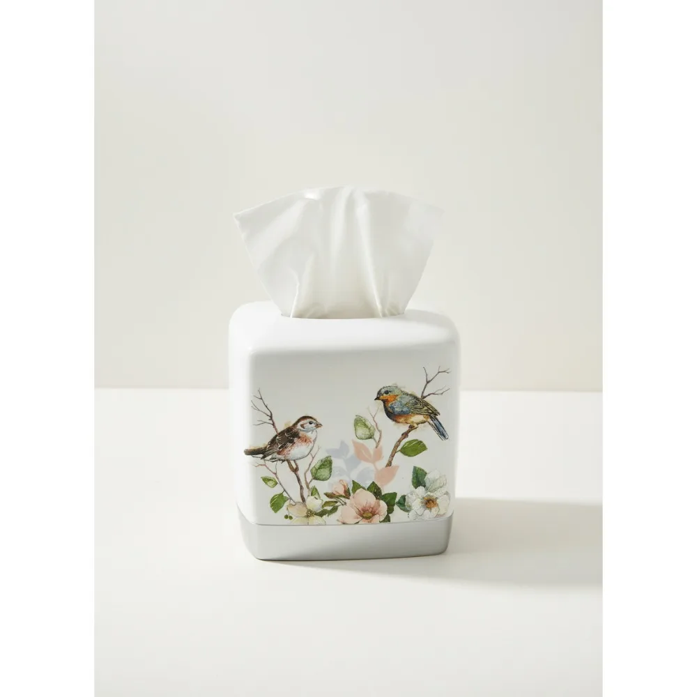 

Nature Inspired Tissue Box Cover, Bird Branch Design Home Decor for Living Room Bedroom Bathroom