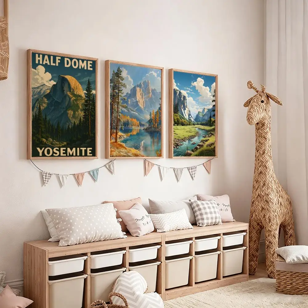 natural Yosemite National Park Poster Pastel Cozy Aesthetic HD Poster Wall Art Print For Bedroom Dorm Room Decor Teen Girls Gift