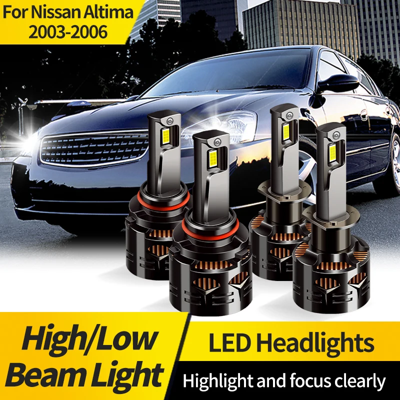 

2PCS For Nissan Altima 2003 2004-2006 9005 LED Headlight Bulbs HB3 Super Bright CSP H1 Hi/Lo Beam Lights Auto Driving Headlamp