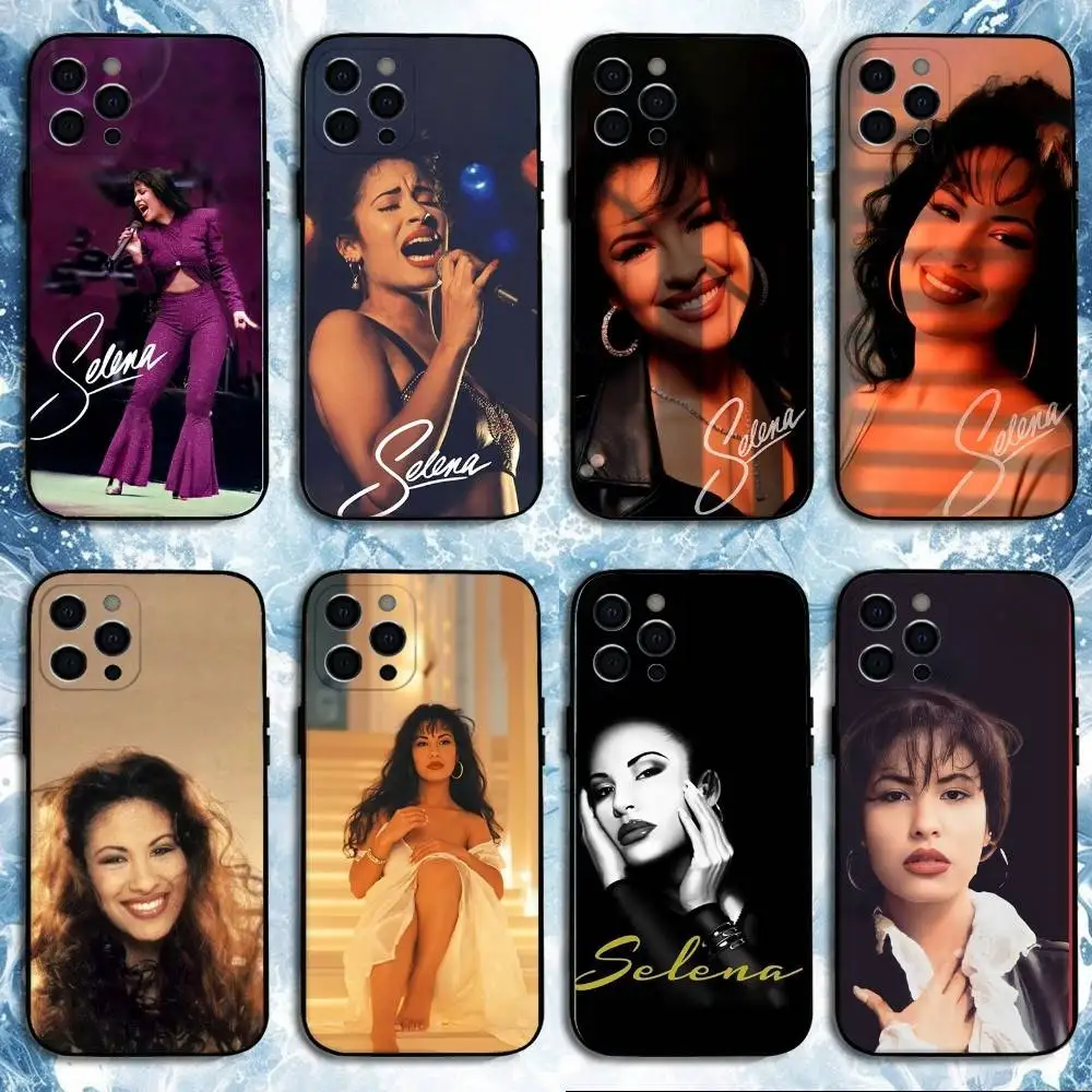 

S-Selena Quintanilla Phone Case For iPhone 16,15,14,13,12,11 Plus,Pro Max, Soft Silicone Black Cover