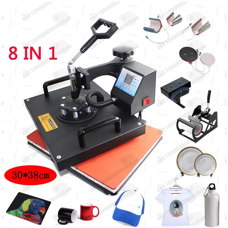 

8 in 1 Combo Digital Heat Press Machine Mugs Cup T Shirt Printing Sublimation Multi-Function Shoes Cap Plate Transfer Printer
