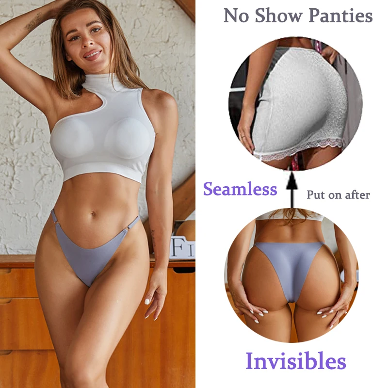 Women Sexy Ice Silk Panties Seamless Brazilian Panty Adjustable Waist Bikini Underwear Female Low Waist Soft Intimates Lingerie