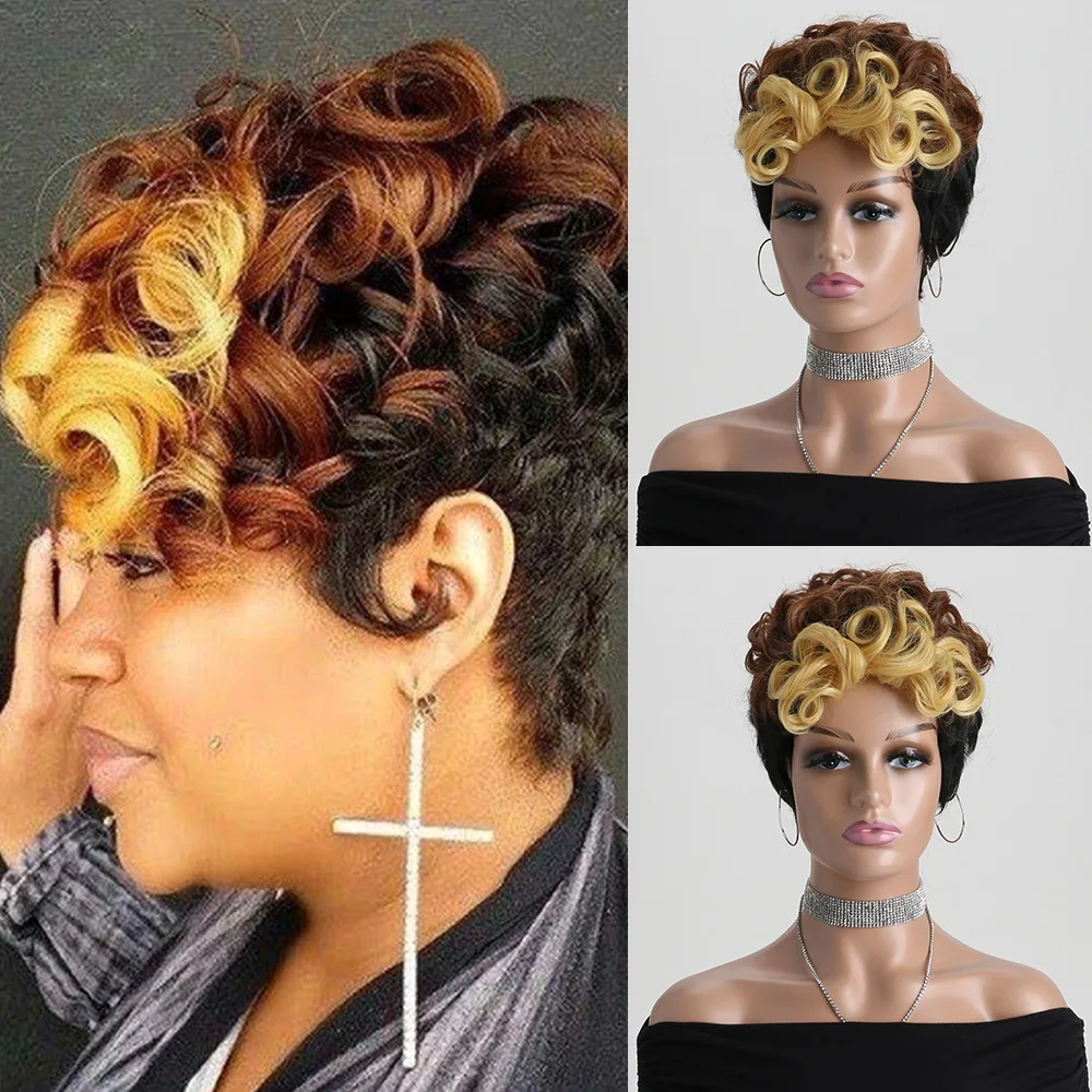 

Short Wavy Synthetic Wig Fashion Women Natural Hair Daily Party Date Heat Resistant Cosplay Ladies