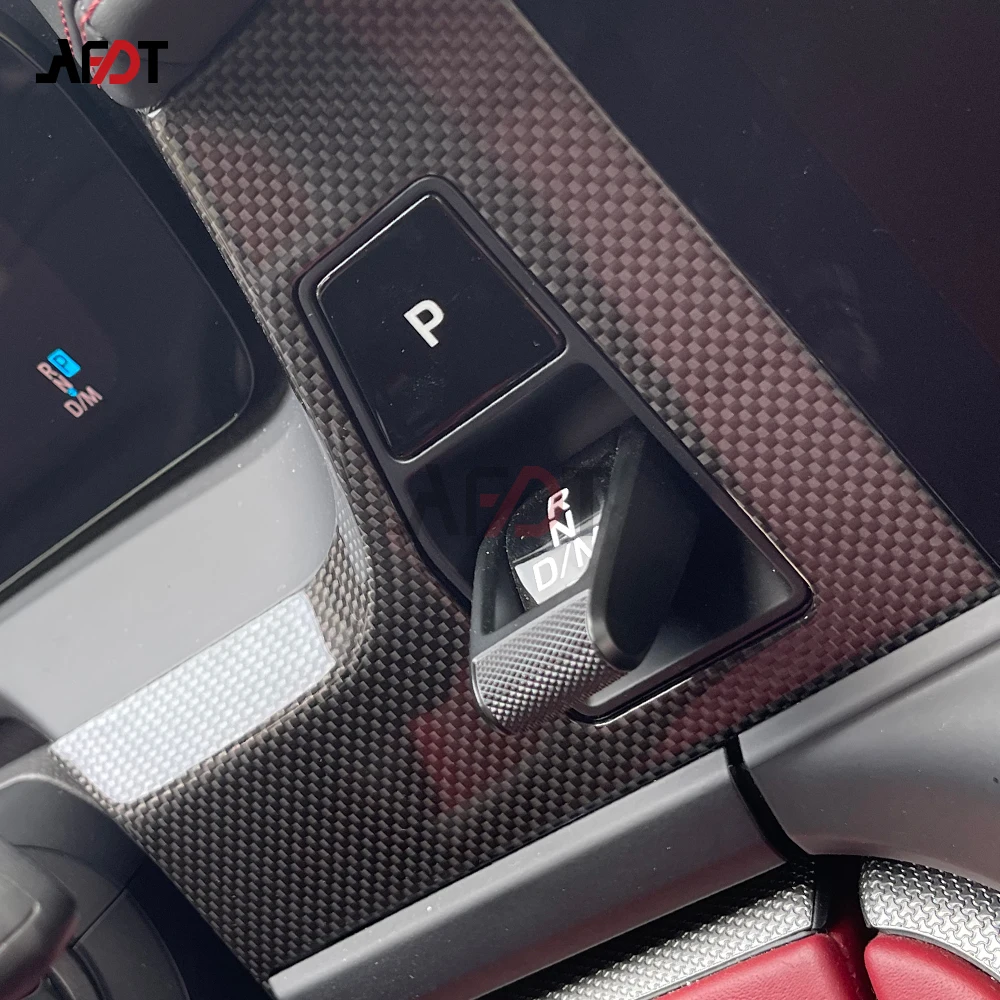 Lhd para 2024-2026 porsche panamera 972 gts 4S turbo s e-híbrido real fibra de carbono simples tecer alavanca de mudança painel de engrenagem de estacionamento