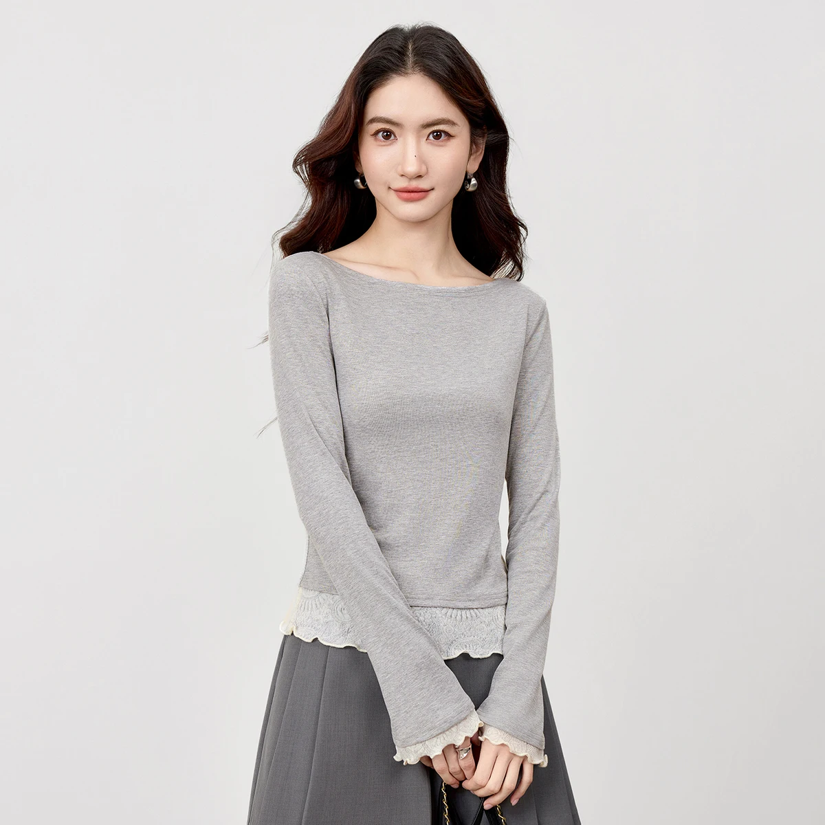 

SENTUBILA свитера для женщин, элегантные кружевные вязаные пуловеры, осень 2022, женские джемперы с расклешенными рукавами 153SH2838