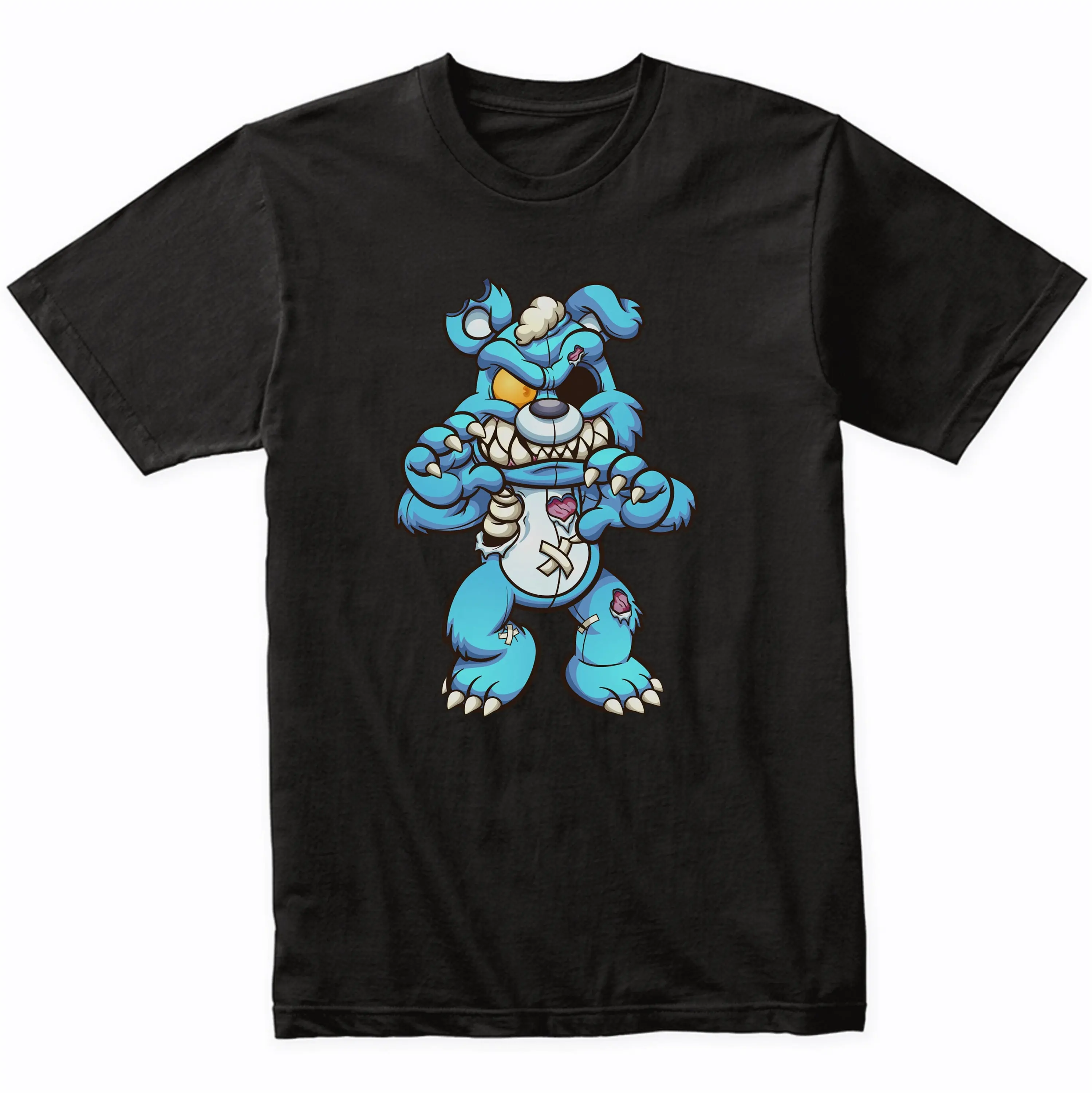 Psycho Blue Teddy Bear Evil Demented Deranged T Shirt Halloween Unique Horror For Men