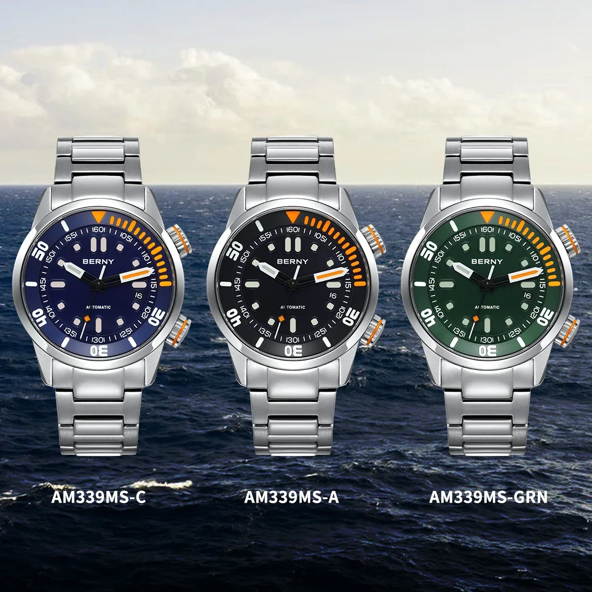 Reloj de buceo automático BERNY para hombre, diseño Original superluminoso, reloj de pulsera para hombre de 20ATM, reloj mecánico deportivo de zafiro para nadar para hombre