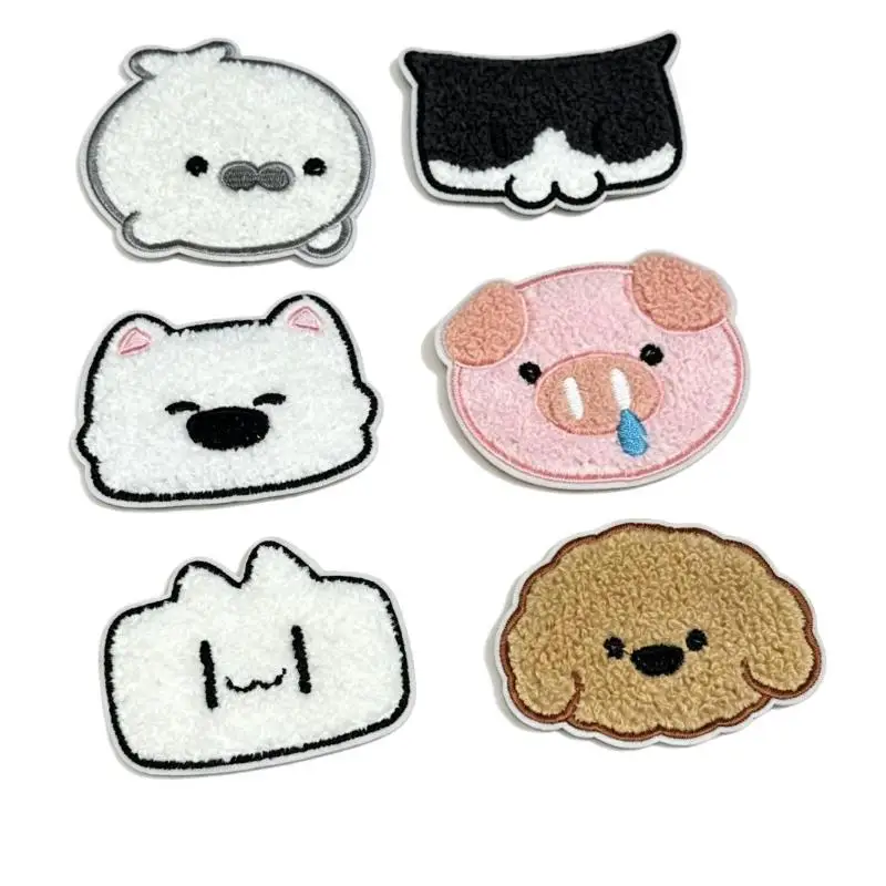 1/6 Stück Cartoon Niedliches Haustier Magisches Klebeband Spurloses Haarband Patch Stirn-Haarpatch Bestickter Plüsch Dekorativer Haarclip – Detail 8