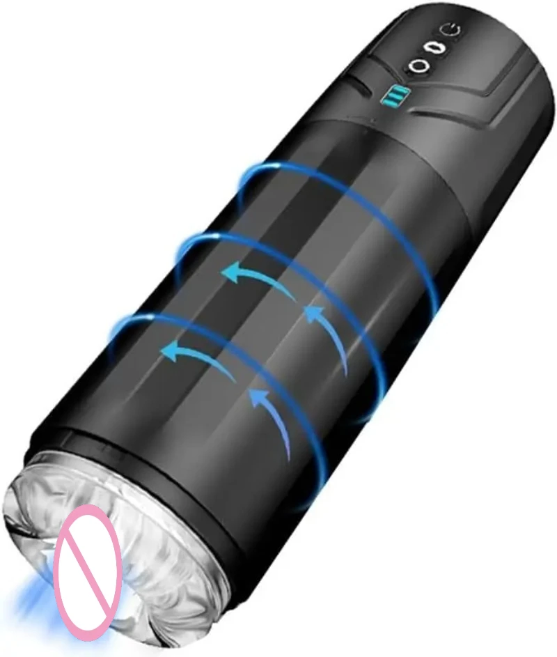 Pocket Pussy Automatic Male Stroker Toy Adult Toys Rotating Deep Clamping Labia Sucking Penis Stroker Realistic Vaginal Sleeve