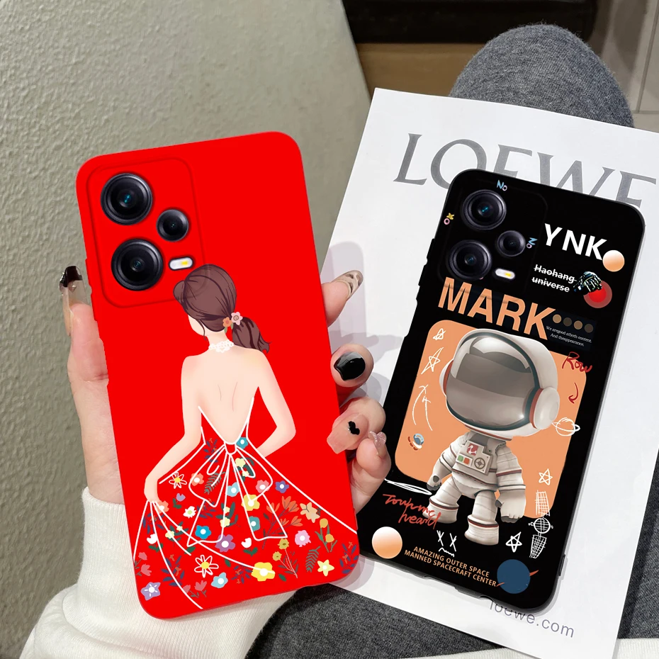 Per Redmi Note 12 Pro Case Redmi Note12 4G 5G Cover Cute Marble Astronaut custodie per telefoni in Silicone per Redmi Note 12 Pro Plus Bumper