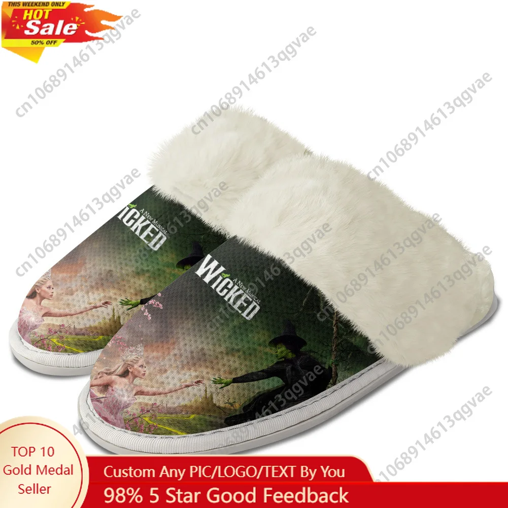 

Wicked the Musical Plush Slippers Keep Warm Shoes Mens Womens Home Cotton Bedroom Lightweight Warm Slipper Custom Shoes