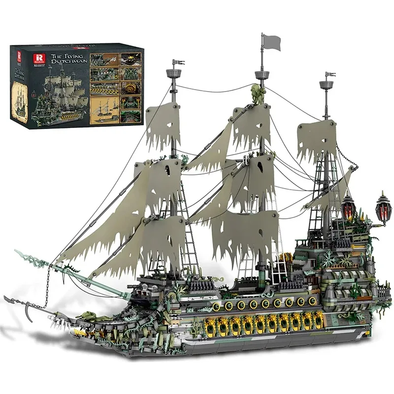 De Vliegende Hollander Piratenschip Bouwstenen Set Europees Middeleeuws Spookschip Assemblage Baksteenmodel Kit Volwassenen Kinderen Cadeau 5865 Stuks