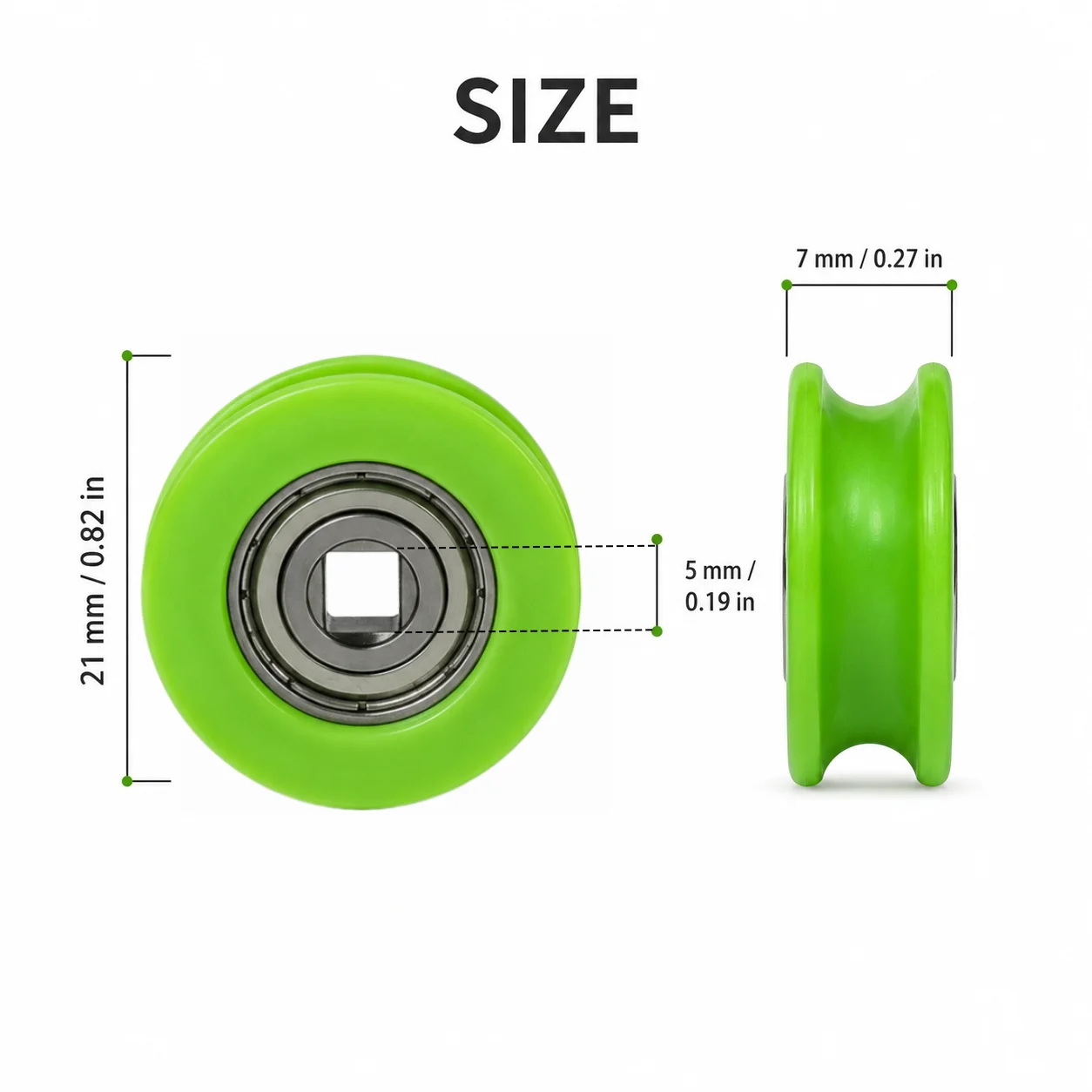 V‑Groove Guide Idler Roller 8 Pack, POM Sealed Bearing Wheel for Sliding Cabinet, Door, Window and Aluminum Profile Guide Rail