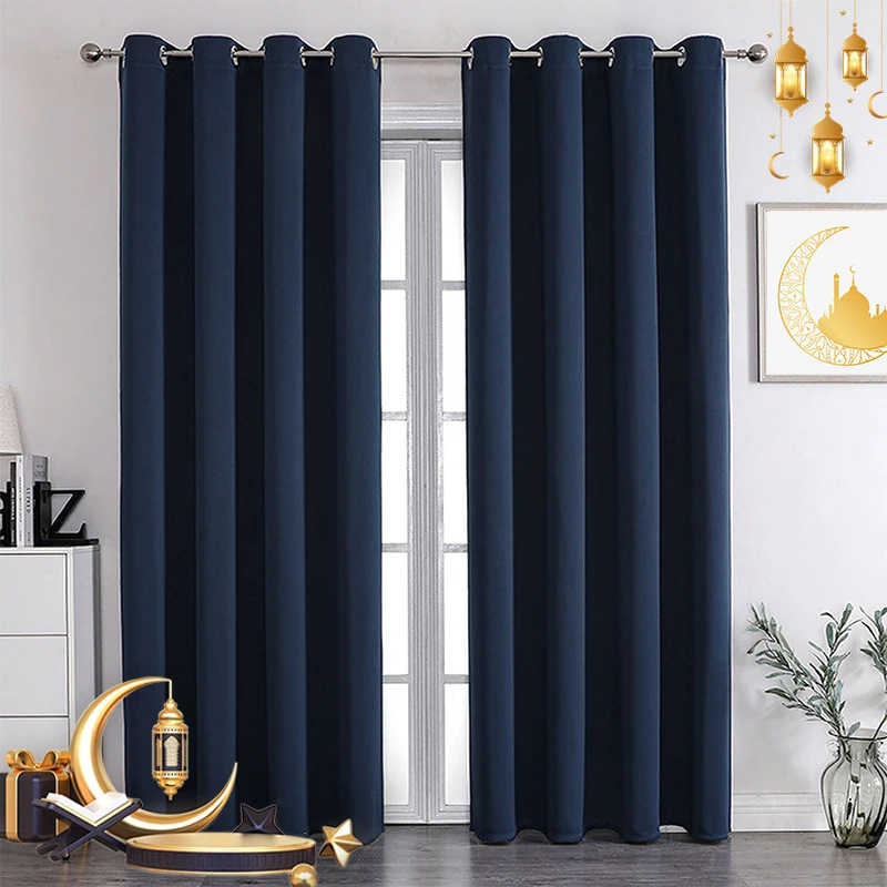 1/2pcs Ramadan curtains suitable for living room high sunshade curtains 90% suitable for blackout bedroom curtains thick louver