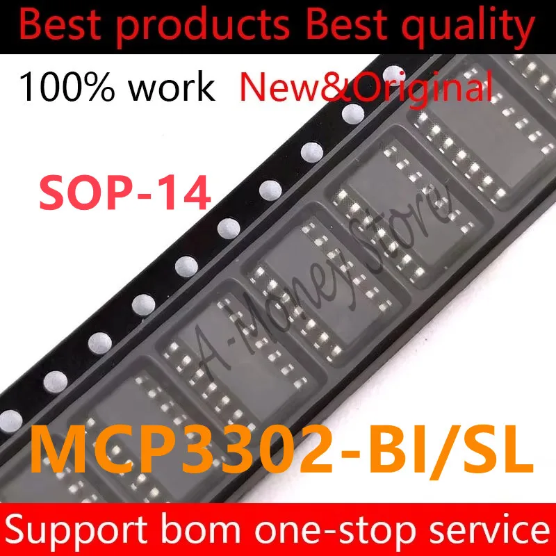 

(5-10pcs)MCP3302 MCP3302BI MCP3302-BI/SL sop-14