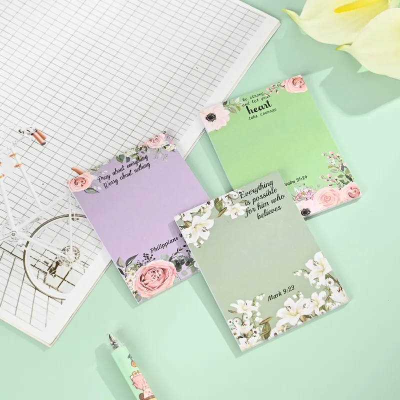 ملاحظات لاصقة زهرية مكونة من 12 لونًا، نمط داخلي مع ملمس ممتاز، دفتر ملاحظات ريترو للمجلات، قابل للإزالة وإعادة الاستخدام #3