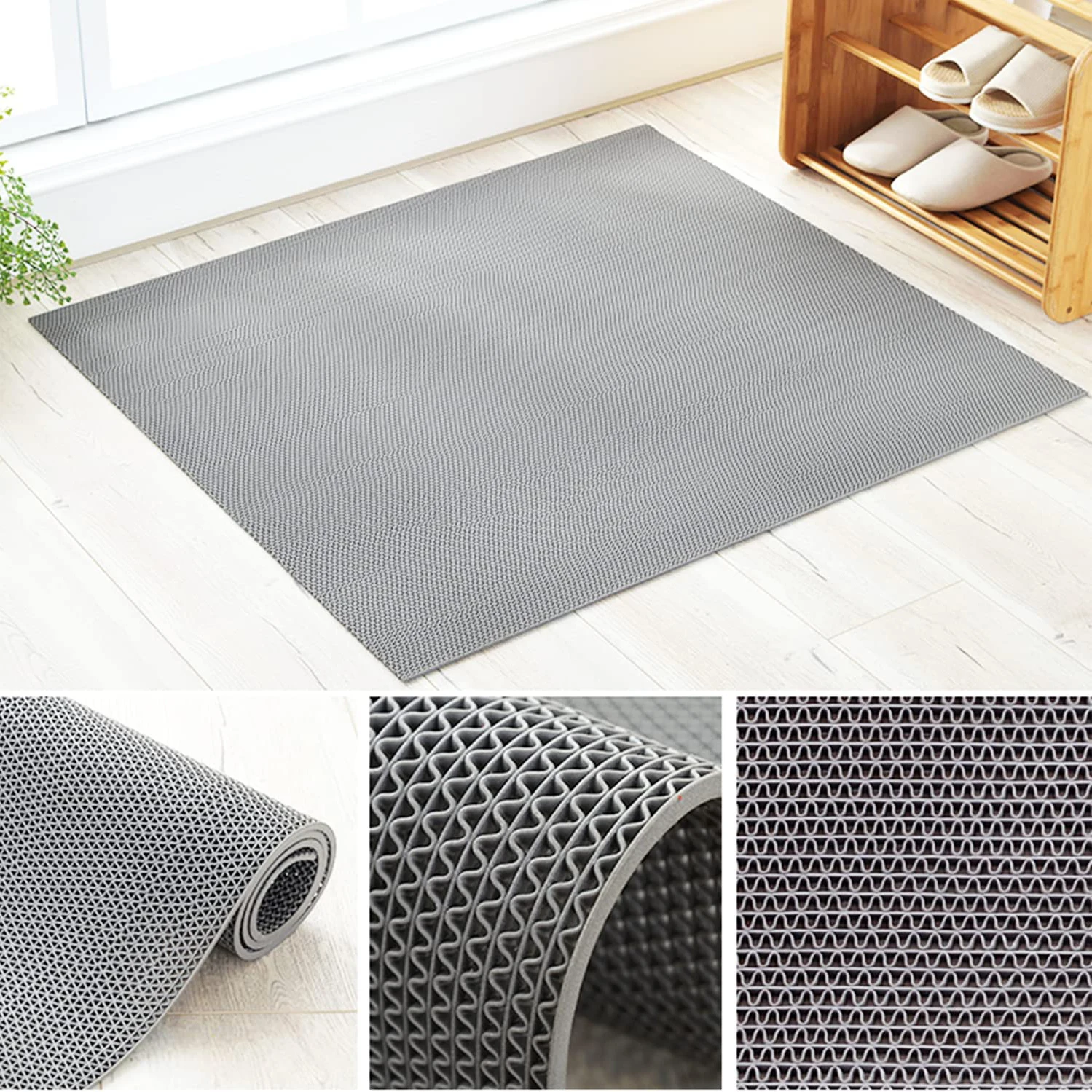 1 Piece of PVC Plastic Mat, Large Roll Kitchen Anti Slip Mat, Hollow Grid Mat, Bathroom Floor Anti Slip Mat