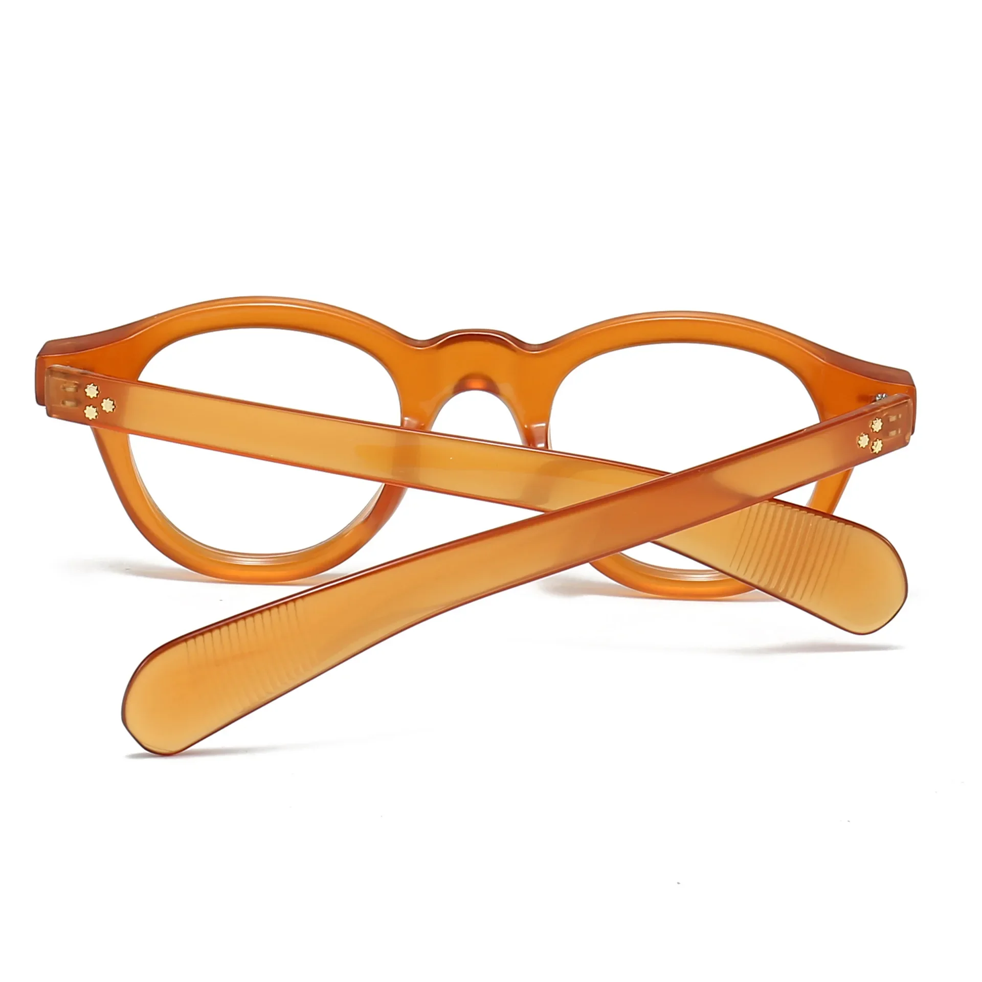 OLLYMURS รอบแฟชั่นที่กําหนดเอง Anti-Blu-Ray Prescription แว่นตาผู้หญิงกรอบแว่นตา Retro กรอบผู้ชายแว่นตาสีส้ม