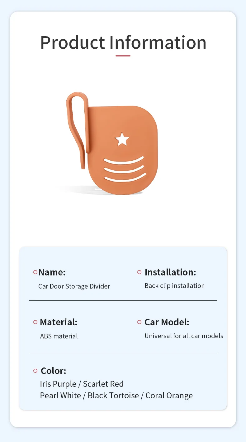 SEAMETAL 3-teilige Auto-Aufbewahrungsbox, Verstellbare Türaufbewahrungsteiler, Kfz-Organizer-Zubehör – Detail 10