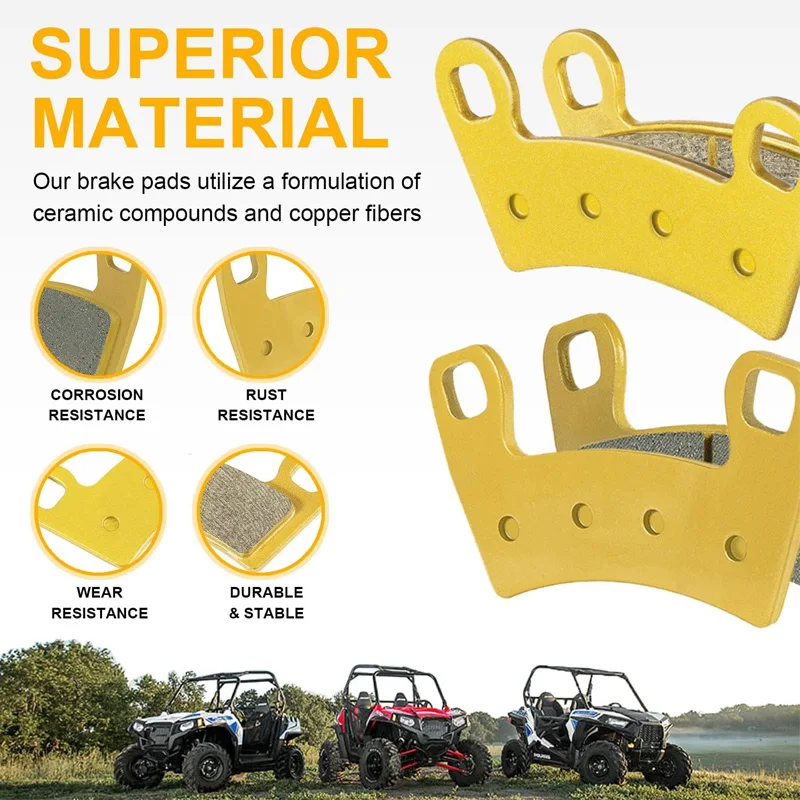 Front and Rear Brake Pads Fit for Polaris Razor RZR 570 RZR 800 RZR 900 RZR 1000 RZR S 800 900 FA456 & FA657