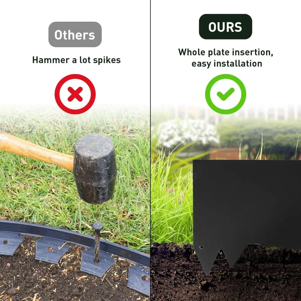 

30FT Galvanized Steel No-Dig Landscape Edging Kit, 8PCS Flexible Garden Border for Lawn & Flower Bed