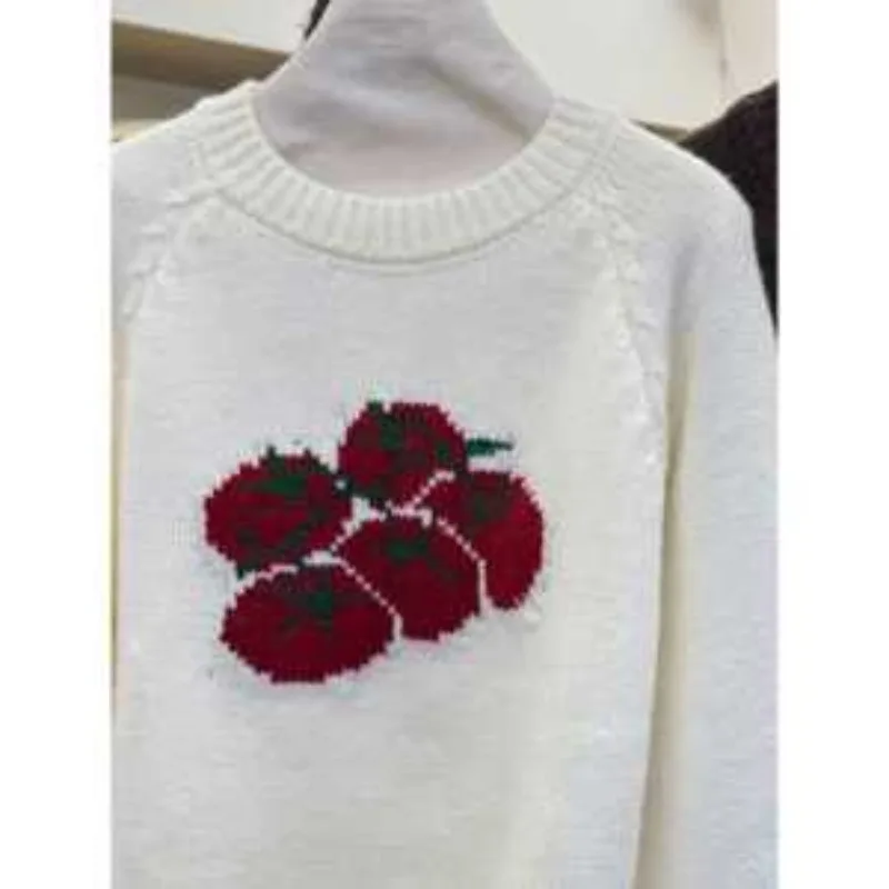 Estilo coreano otoño nuevo diseño de tomate tejido Casual de manga larga cuello redondo suéter Top para mujer
