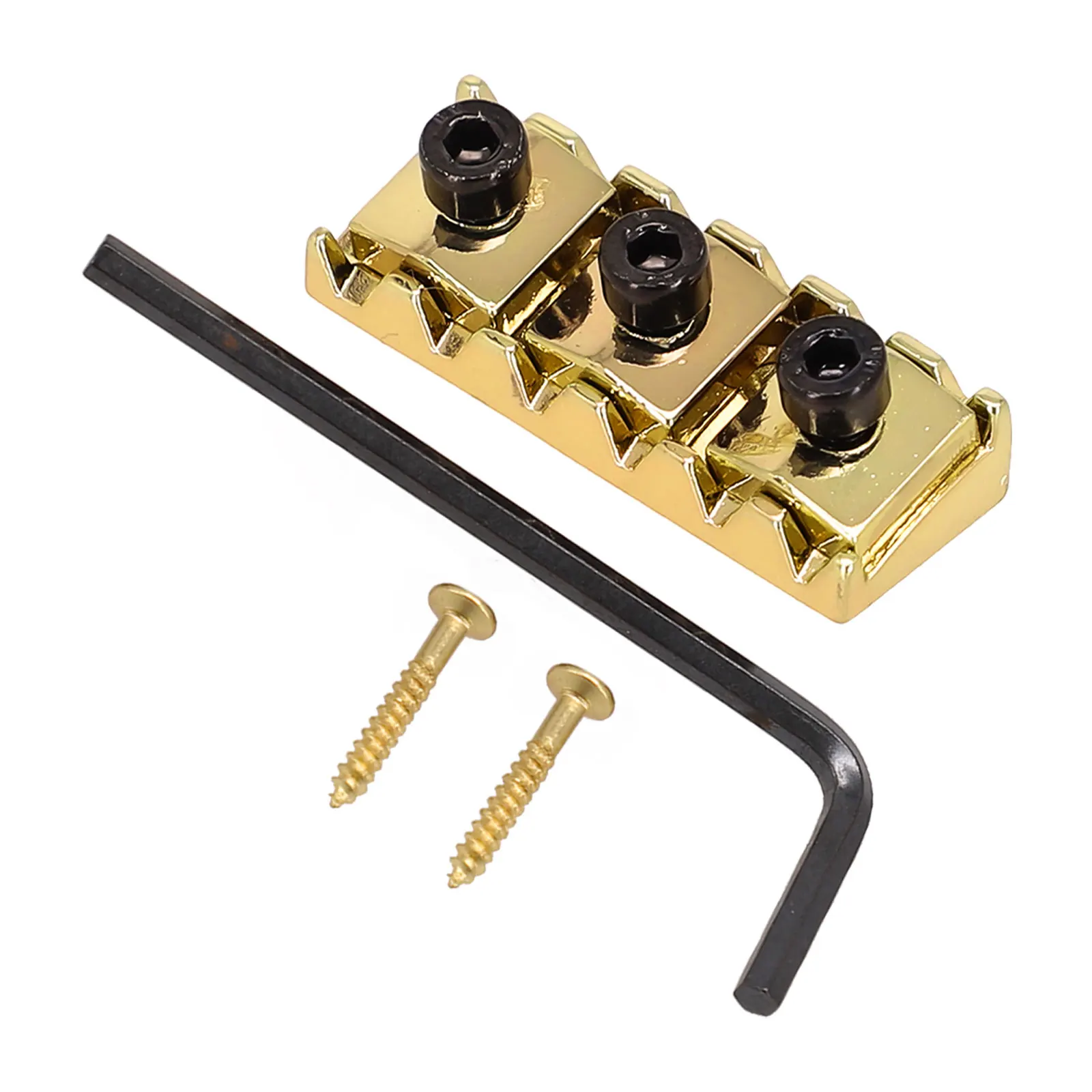 42mm Electric Guitar String Locking Nut Metal Lock Nut With Wrench Screws Replacement For Floyd Rose Tremolo Parts Accessories