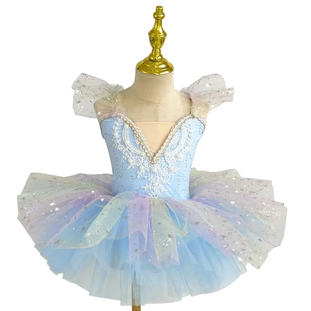 Robe de Ballet à paillettes pour enfants, Tutu de Ballet bouffant de perles, robe de soirée moderne, robe de princesse de danse