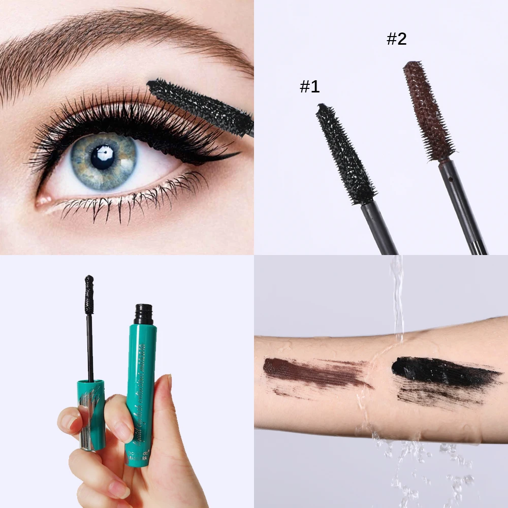 Vloeibare wimperextensions Mascara Waterproof Mascara Verlengt wimpers Verlenging Zwarte zijdevezel Mascara Make-up Cosmetisch